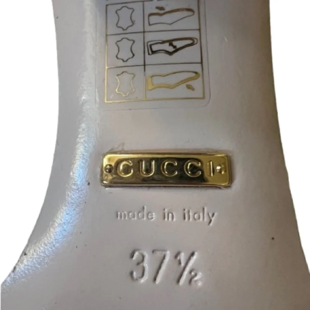 Gucci Galassia GG
Marmont Fringe Block Heel Pumps Gold Leather Foil Size 37.5 - Picture 7 of 9